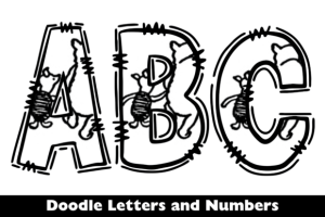 Winnie-The-Pooh-and-Piglet-Doodle-Letter-Graphics