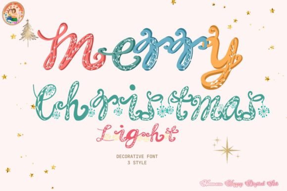 Merry Christmas Light Font